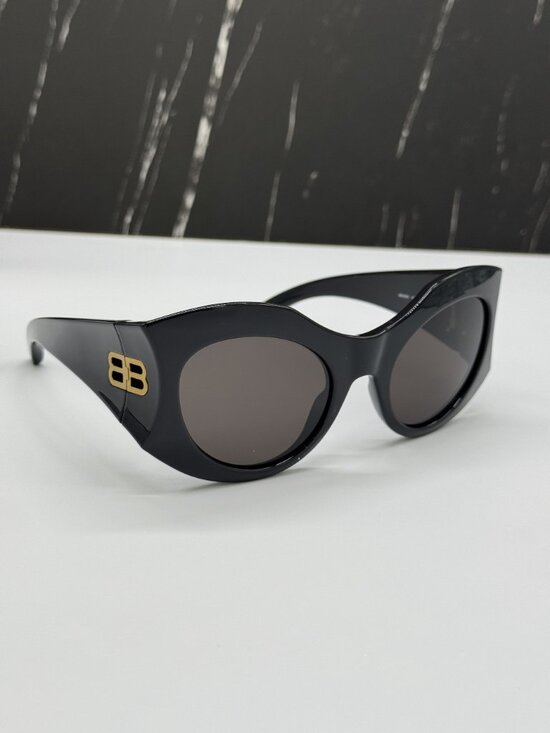 NEW BALENCIAGA BB0256S 001 BLACK BUTTERFLY WOMEN SUNGLASSES BALENCIAGA EYEWEAR